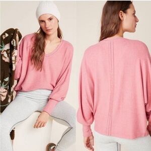 Anthropologie Rhea V-neck Mauve oversized Sweater size M